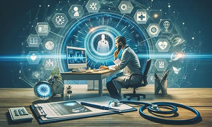 doctor conducting virtual consultation with patient via telemedicine technology